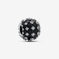 PANDORA : Sparkling Pavé Round Black Charm - Sterling Silver - PANDORA : Sparkling Pavé Round Black Charm - Sterling Silver