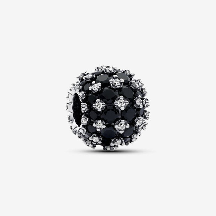PANDORA : Sparkling Pavé Round Black Charm - Sterling Silver - PANDORA : Sparkling Pavé Round Black Charm - Sterling Silver