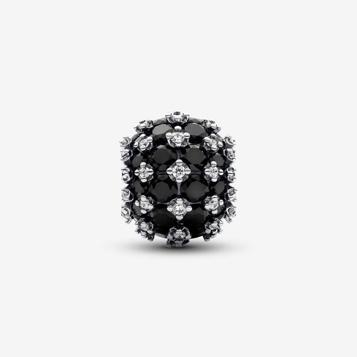 PANDORA : Sparkling Pavé Round Black Charm - Sterling Silver - PANDORA : Sparkling Pavé Round Black Charm - Sterling Silver