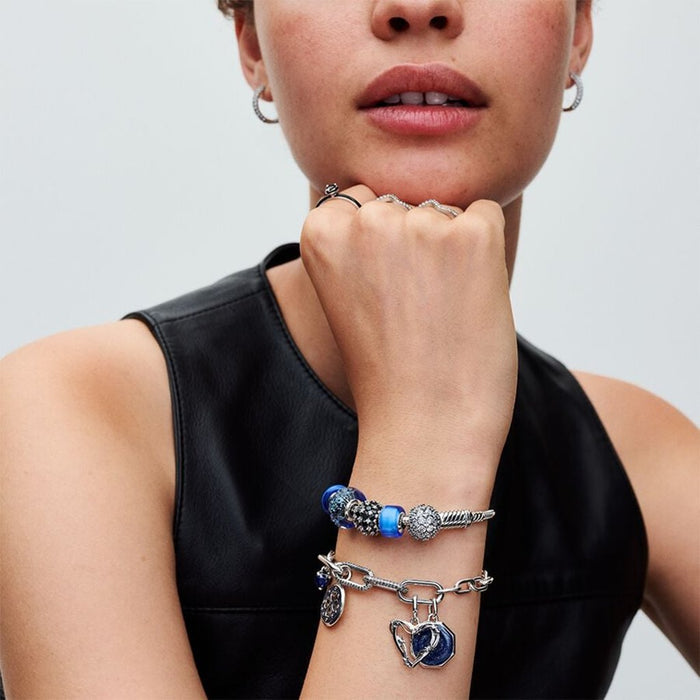 PANDORA : Sparkling Pavé Round Black Charm - Sterling Silver - PANDORA : Sparkling Pavé Round Black Charm - Sterling Silver