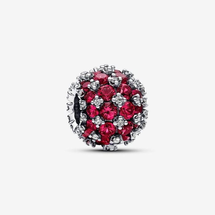 PANDORA : Sparkling Pavé Round Pink Charm - Sterling Silver - PANDORA : Sparkling Pavé Round Pink Charm - Sterling Silver