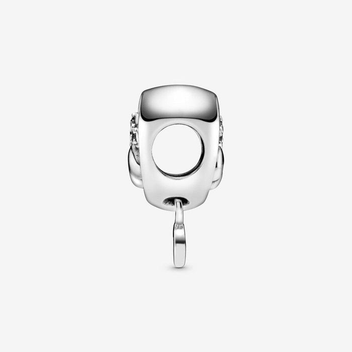 "PANDORA : Sparkling Paw Print & Heart Charm -"