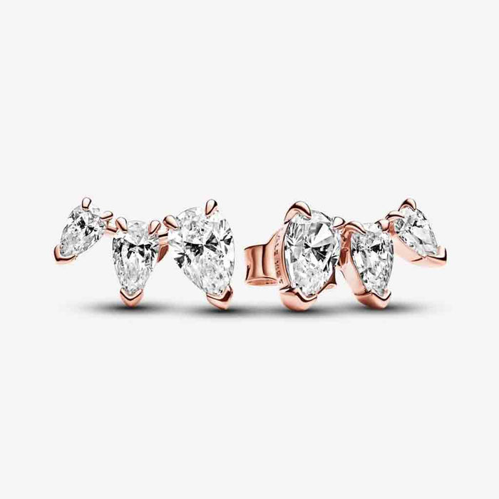 PANDORA : Sparkling Pear Stud Earrings - PANDORA : Sparkling Pear Stud Earrings