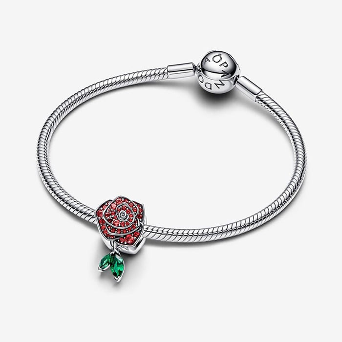 PANDORA : Sparkling Rose in Bloom Charm - PANDORA : Sparkling Rose in Bloom Charm