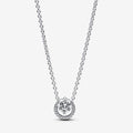 PANDORA : Sparkling Round Halo Pendant Collier Necklace - Sterling Silver - PANDORA : Sparkling Round Halo Pendant Collier Necklace - Sterling Silver