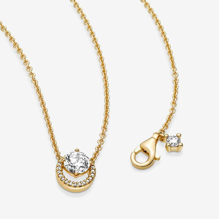 "PANDORA : Sparkling Round Halo Pendant Collier Necklace -"