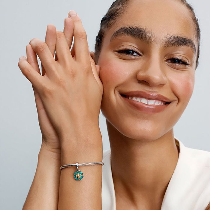 PANDORA : Spinnable Four Leaf Clover Lab - Grown Diamond Dangle Charm - PANDORA : Spinnable Four Leaf Clover Lab - Grown Diamond Dangle Charm