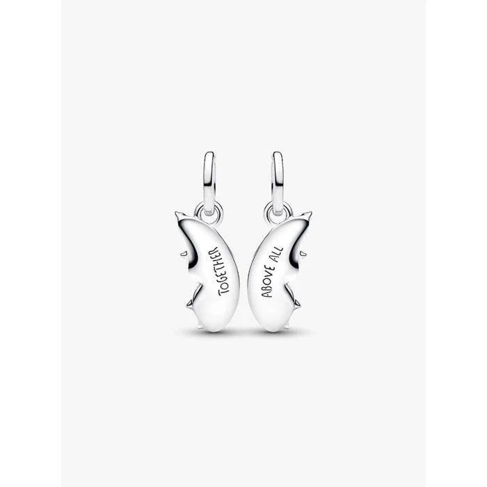 Back of Pandora Splittable Butterfly Dangle Charms engraved with the words 'Together' and 'Above All.