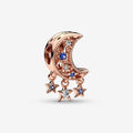 "PANDORA : Star & Crescent Moon Charm -"