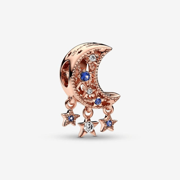 "PANDORA : Star & Crescent Moon Charm -"