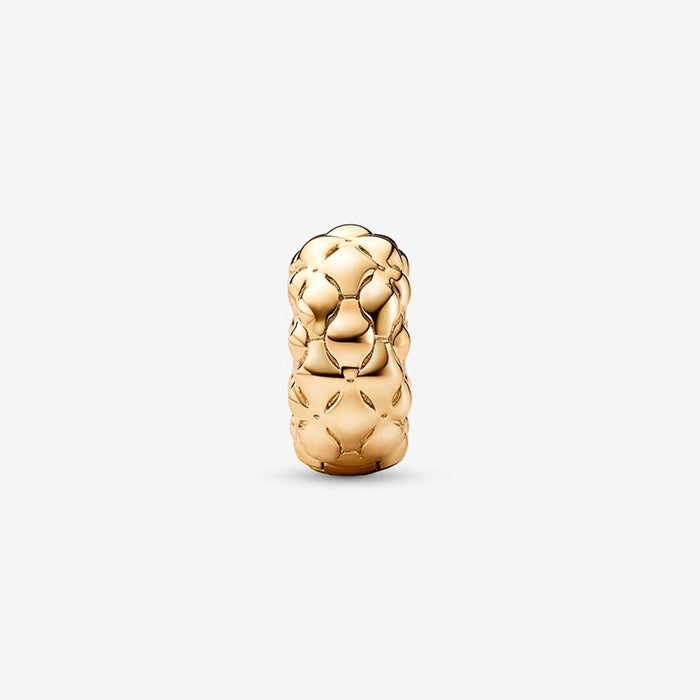 "PANDORA : Studded Clip Charm in Gold Plated - PANDORA : Studded Clip Charm in Gold Plated"