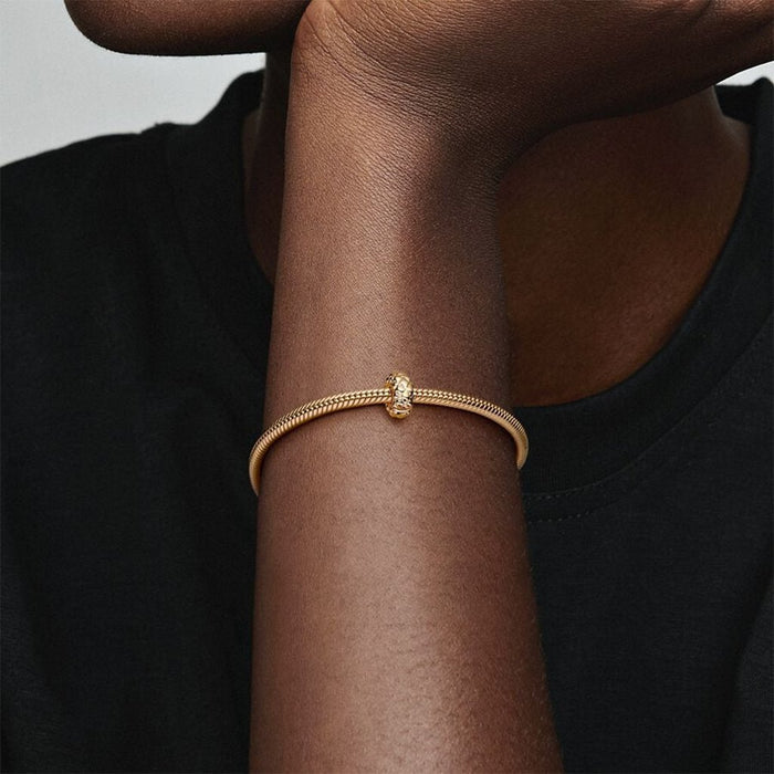 "PANDORA : Studded Clip Charm in Gold Plated - PANDORA : Studded Clip Charm in Gold Plated"