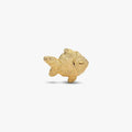 Gold fish-shaped pendant on a white background