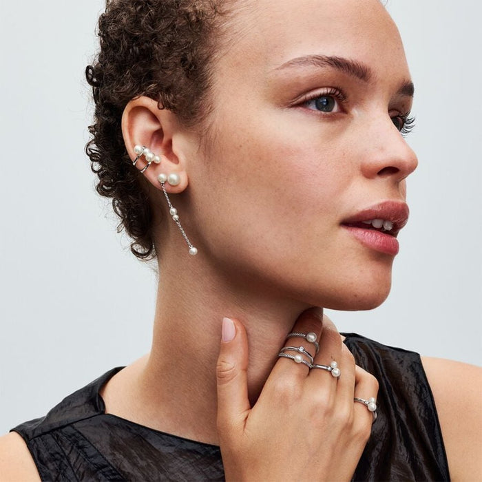 PANDORA : Treated Freshwater Cultured Pearl 7mm Stud Earrings - Sterling Silver - PANDORA : Treated Freshwater Cultured Pearl 7mm Stud Earrings - Sterling Silver