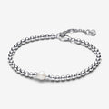 PANDORA : Treated Freshwater Cultured Pearl & Beads Bracelet - Sterling Silver - PANDORA : Treated Freshwater Cultured Pearl & Beads Bracelet - Sterling Silver