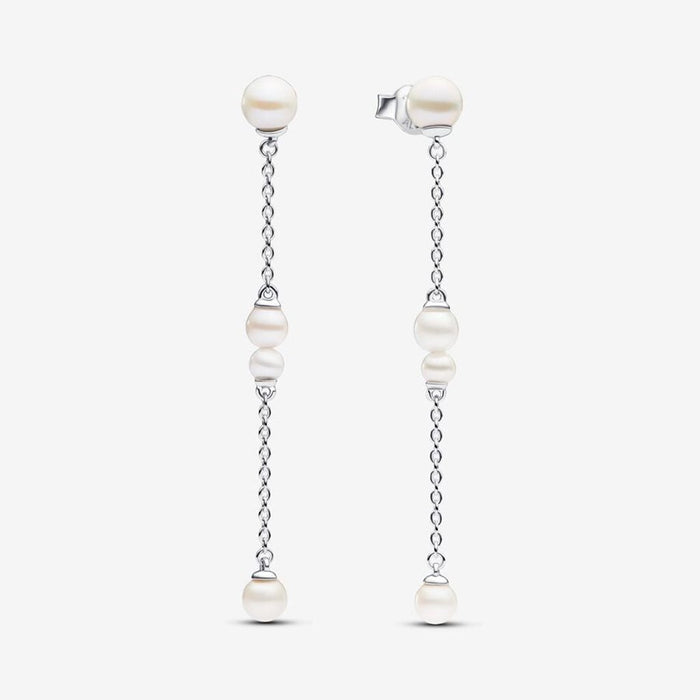 PANDORA : Treated Freshwater Cultured Pearl Drop Earrings - Sterling Silver - PANDORA : Treated Freshwater Cultured Pearl Drop Earrings - Sterling Silver