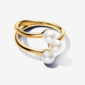 Pandora-Treated Freshwater Cultured Pearl Open Ring-Pandora rings-Gold rings-Summer jewelry-Bold rings - Pearl rings- waterproof rings-Pandora near me