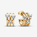 PANDORA : Triple Heart Hoop Earrings - Gold - PANDORA : Triple Heart Hoop Earrings - Gold