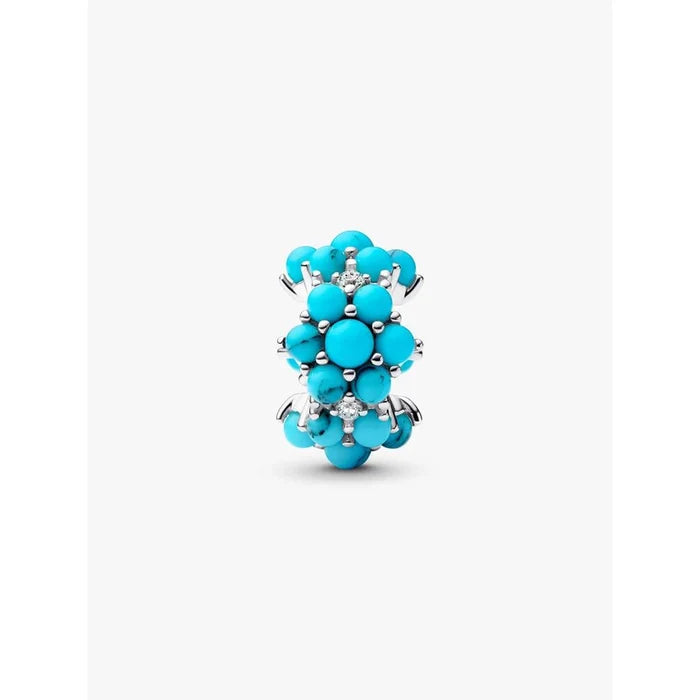 Front view of Pandora Turquoise-colored Ocean Charm featuring ocean-inspired turquoise details