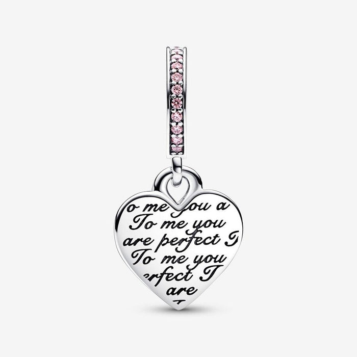 "PANDORA : Two-tone Infinity Heart Double Dangle Charm -"