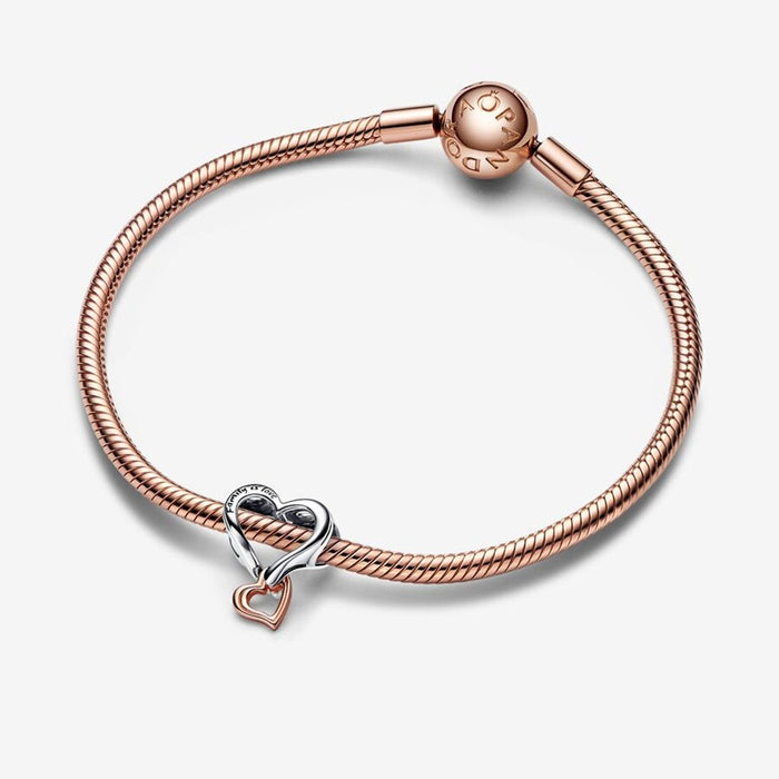"PANDORA : Two-tone Openwork Infinity Heart Charm -"