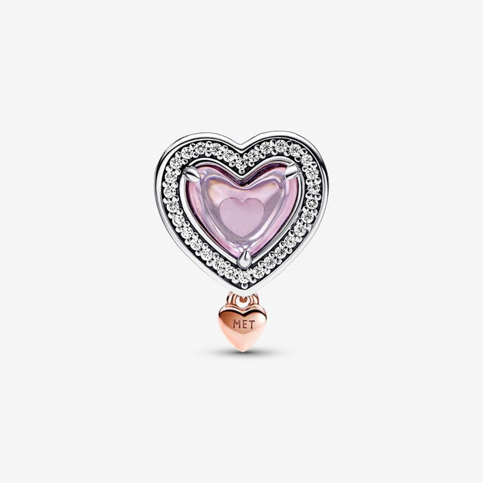 "PANDORA : Two-tone Openwork Mom & Heart Charm -"