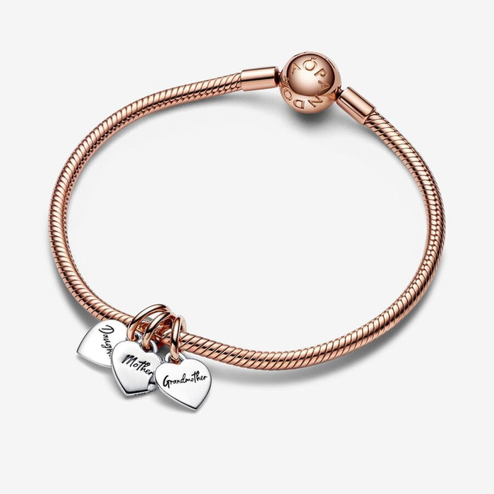 "PANDORA : Two-tone Splittable Family Generation of Hearts Triple Dangle Charm -"