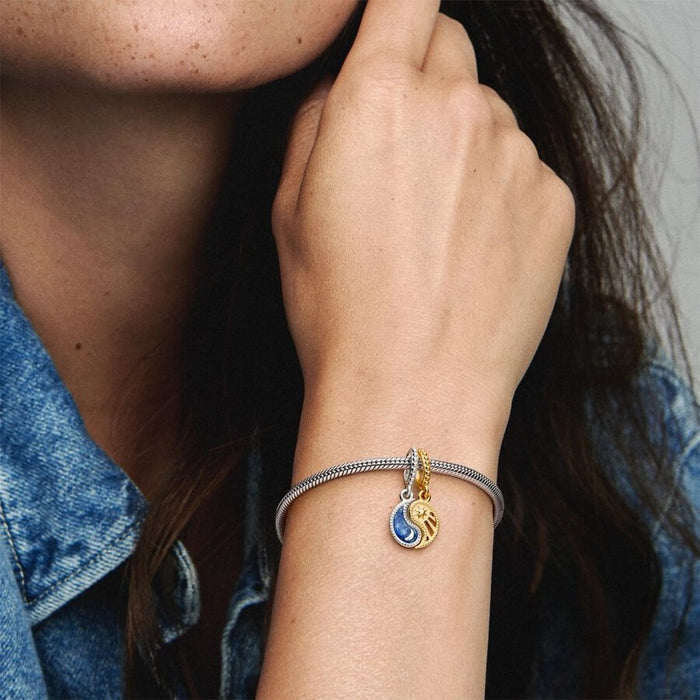 "PANDORA : Two-tone Splittable Sun & Moon Dangle Charm - PANDORA : Two-tone Splittable Sun & Moon Dangle Charm"