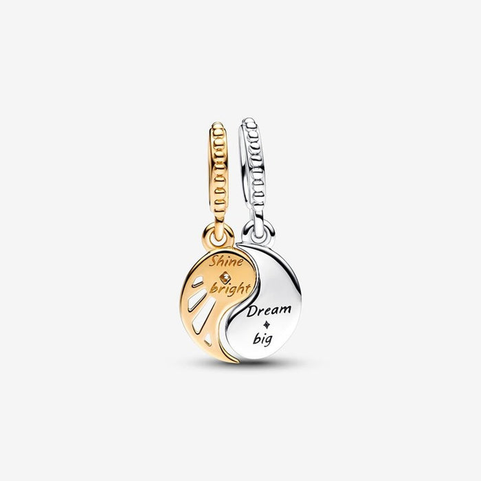 "PANDORA : Two-tone Splittable Sun & Moon Dangle Charm - PANDORA : Two-tone Splittable Sun & Moon Dangle Charm"