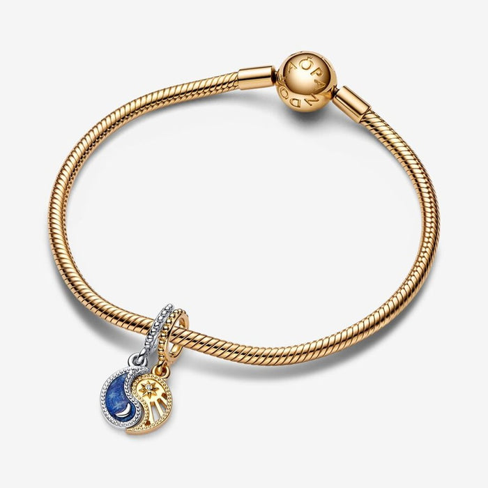 "PANDORA : Two-tone Splittable Sun & Moon Dangle Charm - PANDORA : Two-tone Splittable Sun & Moon Dangle Charm"