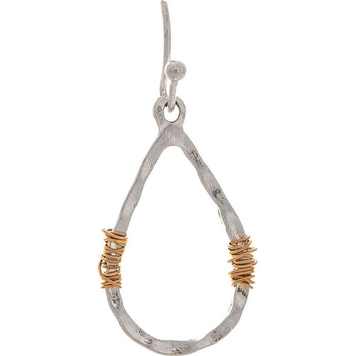 Rain Jewelry : Two Tone Wire Wrap Teardrop Earrings