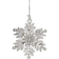 Rain : Silver Crystal Center Snowflake Earrings
