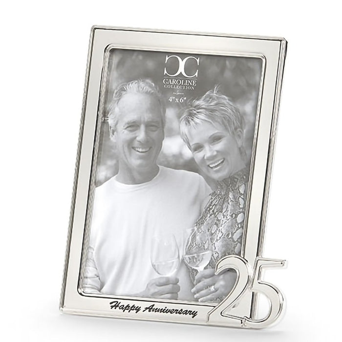 Roman : 6.75"H 25th Anniversary Frame 4x6 - Roman : 6.75"H 25th Anniversary Frame 4x6