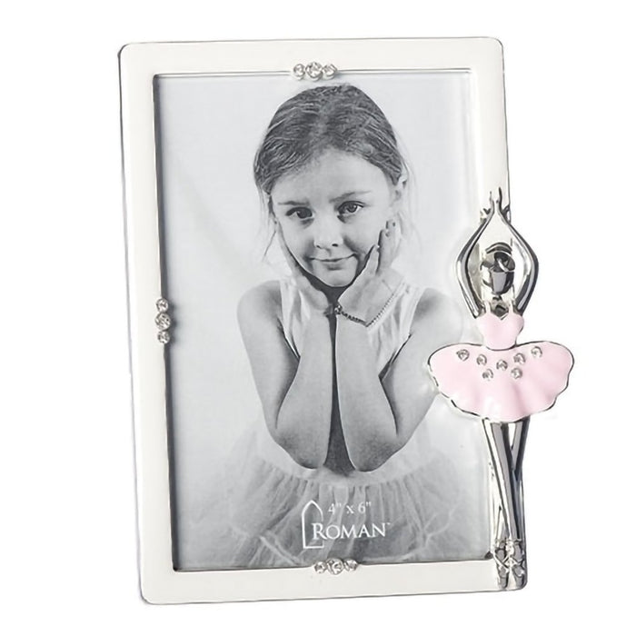 Roman : 7.75"H White Ballet Frame 4x6 - Roman : 7.75"H White Ballet Frame 4x6