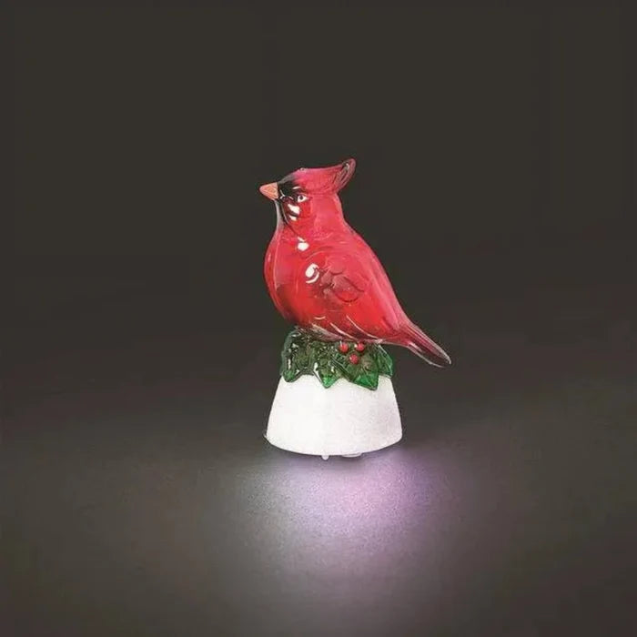 LED mini Cardinal  figurine on a white background
