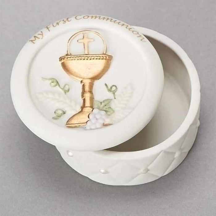 "Roman : Quilted Communion Keepsake Box -"