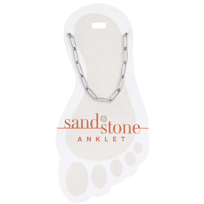 Sand & Stone - Dangle Anklet - Silver anklet - waterproof jewelry - Hypoallergenic jewelry - waterproof anklet