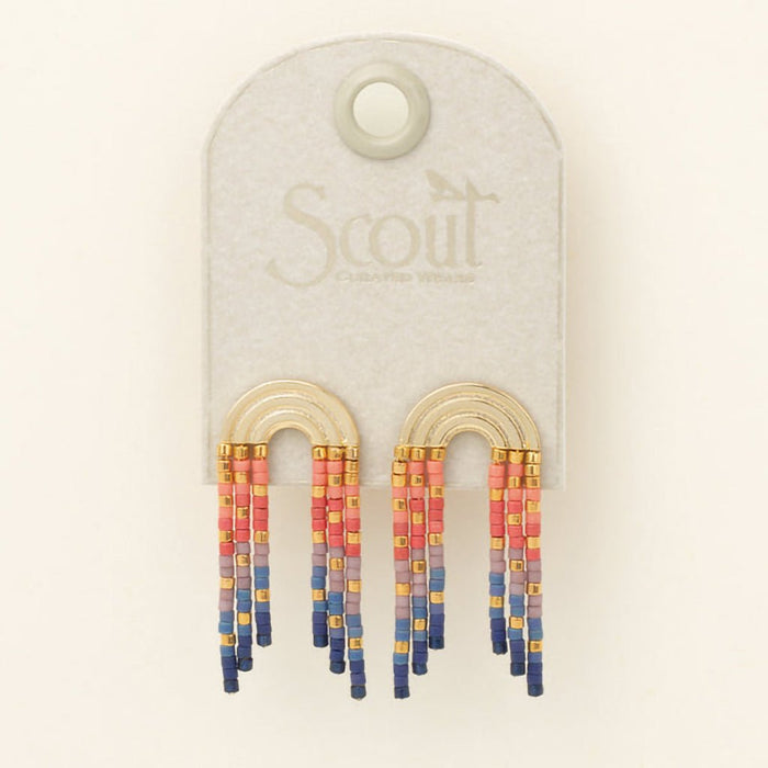 Scout Curated Wears : Chromacolor Miyuki Rainbow Fringe Earring - Multi/Gold - Scout Curated Wears : Chromacolor Miyuki Rainbow Fringe Earring - Multi/Gold