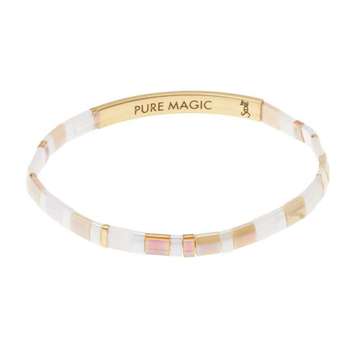 "Scout Curated Wears : Good Karma Miyuki Bracelet | Pure Magic - Neutral/Gold -"