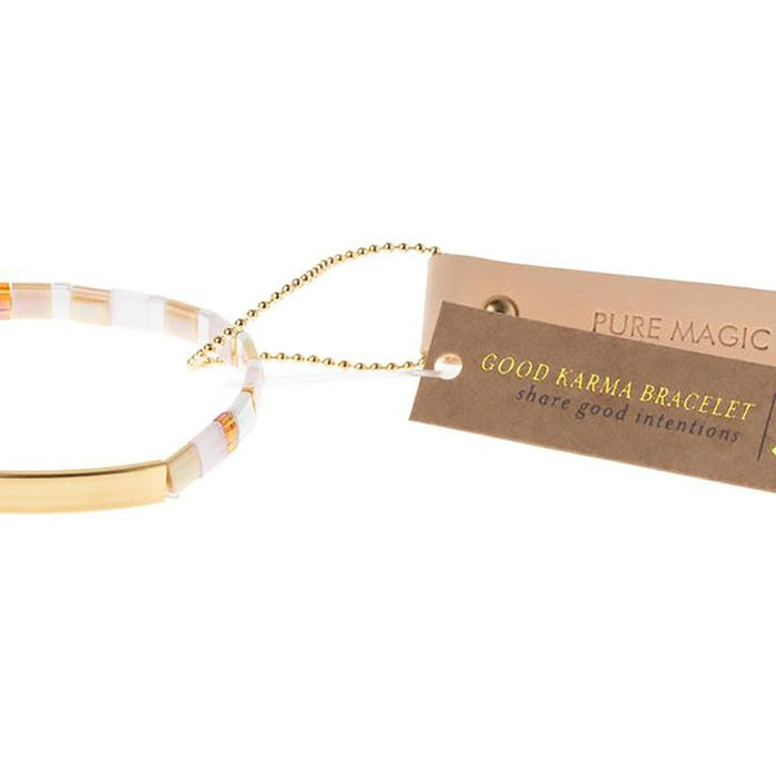 "Scout Curated Wears : Good Karma Miyuki Bracelet | Pure Magic - Neutral/Gold -"