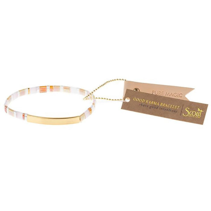 "Scout Curated Wears : Good Karma Miyuki Bracelet | Pure Magic - Neutral/Gold -"