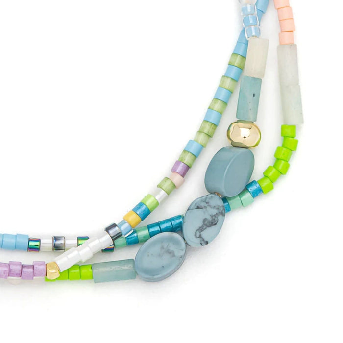 Scout Curated Wears : Mixed Media Bracelet - Harmony/Blue Howlite/Gold at Annie's Hallmark