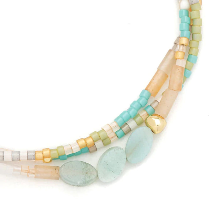 Scout Curated Wears : Mixed Media Bracelet - Courage/Amazonite/Gold
