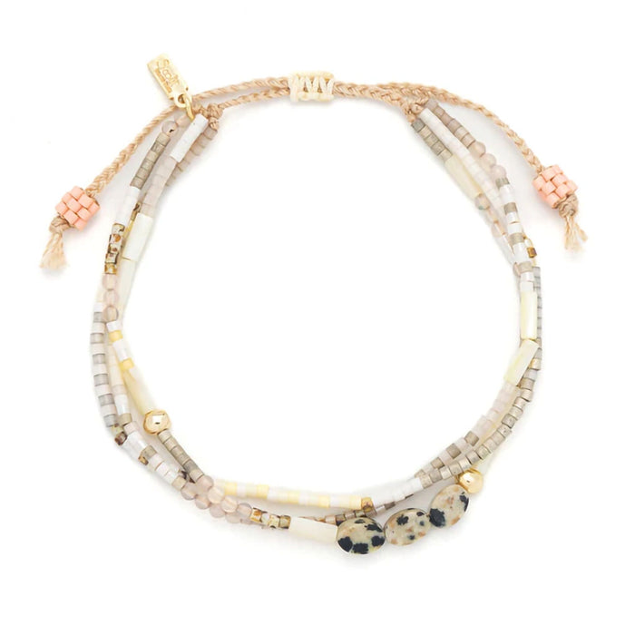 Scout Curated Wears : Mixed Media Bracelet - Joy/Dalmatian Jasper/Gold