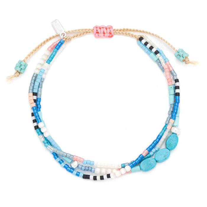 Scout Curated Wears : Mixed Media Bracelet - Sky/Turquoise/Silver