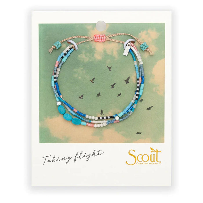 Scout Curated Wears : Mixed Media Bracelet - Sky/Turquoise/Silver