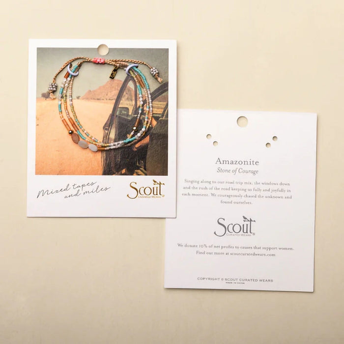 Scout Curated Wears : Mixed Media Bracelet - Sky/Turquoise/Silver