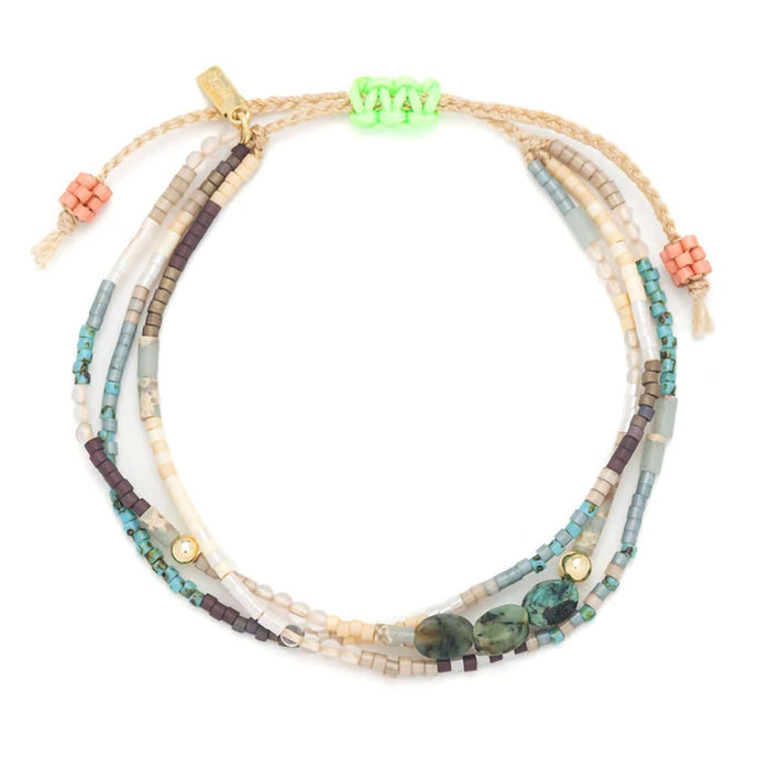 Scout Curated Wears : Mixed Media Bracelet - Transformation/African Turquoise/Gold