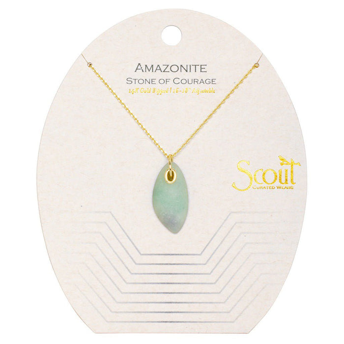 "Scout Curated Wears : Organic Stone Necklace Amazonite/Gold - Stone of Courage - Scout Curated Wears : Organic Stone Necklace Amazonite/Gold - Stone of Courage"