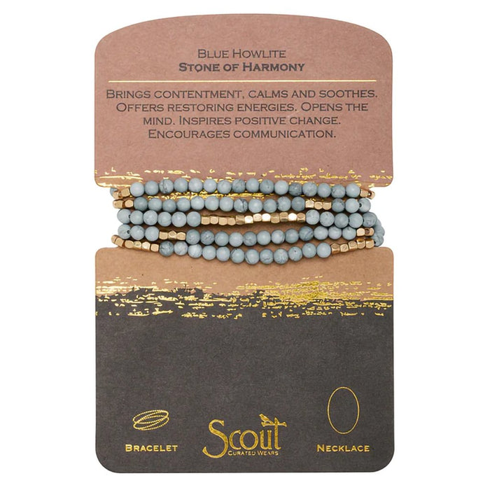 Scout Curated Wears : Stone Wrap: Blue Howlite - Stone of Harmony - Scout Curated Wears : Stone Wrap: Blue Howlite - Stone of Harmony